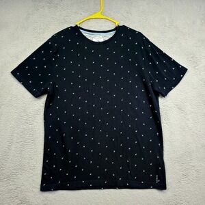 Denim and Flower Shirt Men L Black Palm Tree Graphic Ricky Singh Beach Party Tee